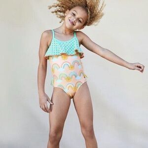 Matilda Jane Dream Chasers Rainbow Groove  One Piece Swimsuit Size 6